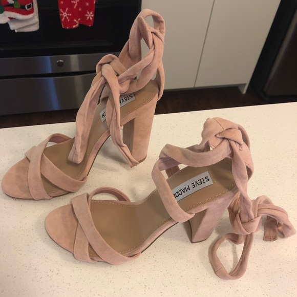 Steve Madden Christey Light Pink Suede Lace-Up - Picture 2 of 5